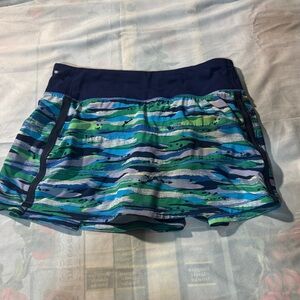 lululemon athletica Blue and Green Women Shorts